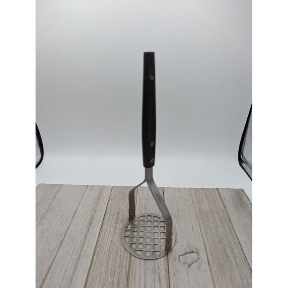 Vintage Potato Vegetable Masher #3 Black Handle Utensil 9" USA Stainless Steel - Picture 7 of 7